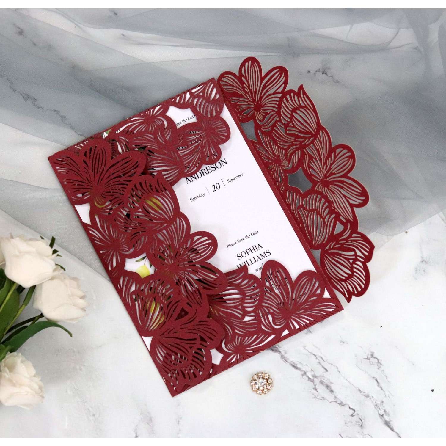 Pocket Invitation Wedding Card Design Laser Cut Business Invitation Wholesale